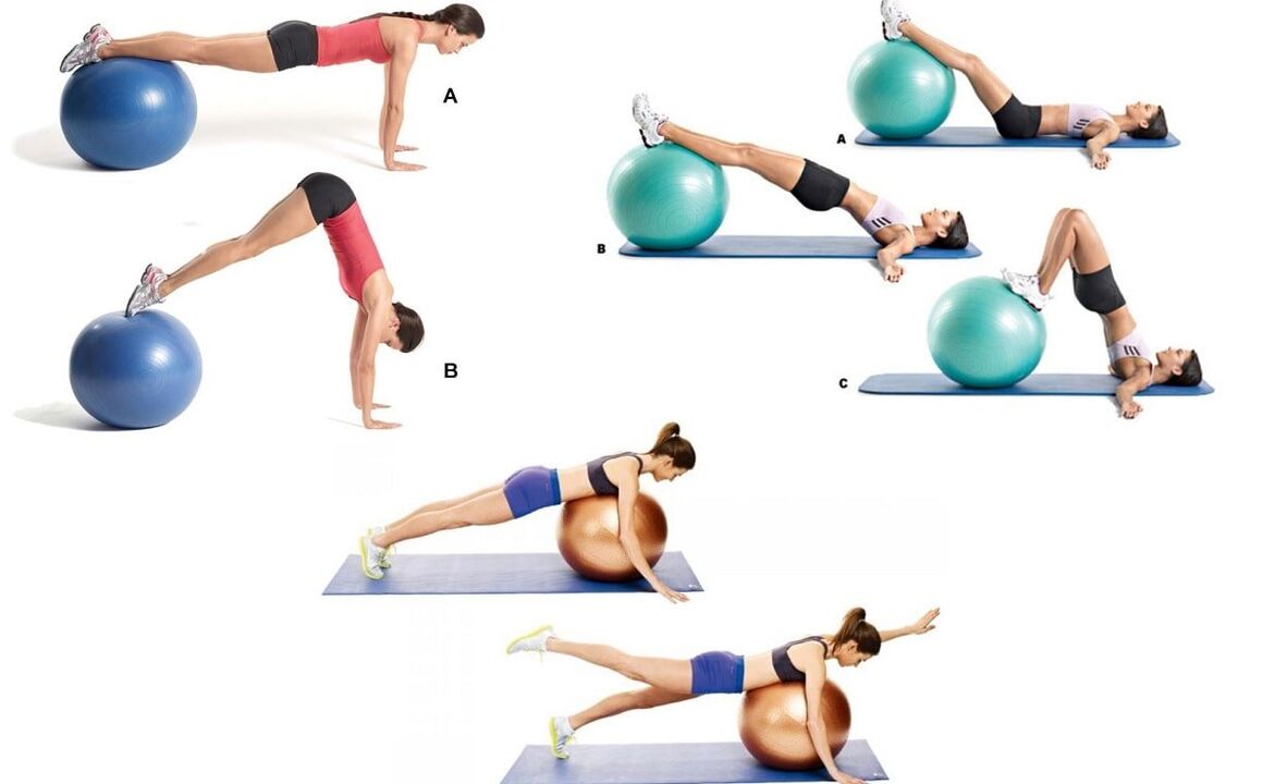 Effective exercises for the prevention of osteochondrosis of the spine on a fitball