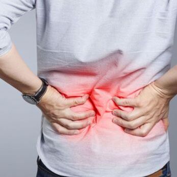 Lower back pain in a man